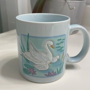 Vintage Otagiri-Mug-Cup white Ducks- Curtis Swann-Handpainted
